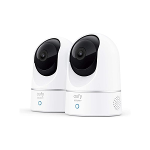 eufy security S220 Indoor Cam 2-Cam Kit, 2K Security Indoor Camera Pan & Tilt, Plug-in Camera with Wi-Fi, Human & Pet AI, Voice Assistant Compatibility, Motion Tracking, Homebase not Compatible